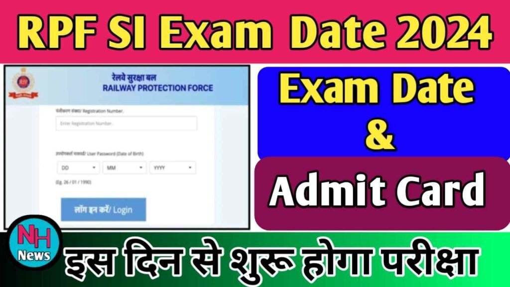 RPF SI Exam Date 2024