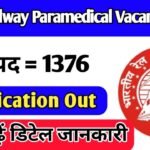 RRB Railway Paramedical Vacancy 2024