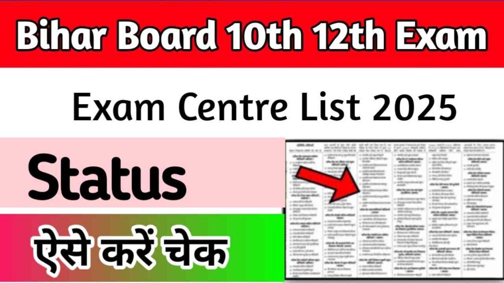 Bihar Board 10th 12th Exam Centre List 2025