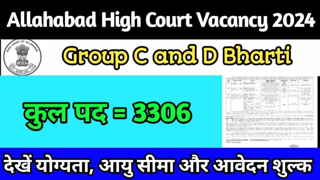 Allahabad High Court Group C And D Vacancy 2024-25