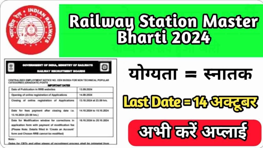 Railway Station Master Bharti 2024